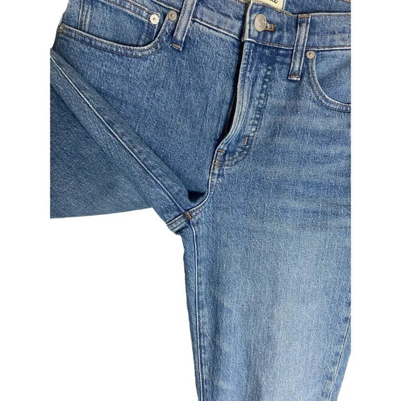 Madewell The Mid-Rise Perfect Vintage in Ainsdale Wash: Knee-Rip Edition Jeans-s - Picture 9 of 13